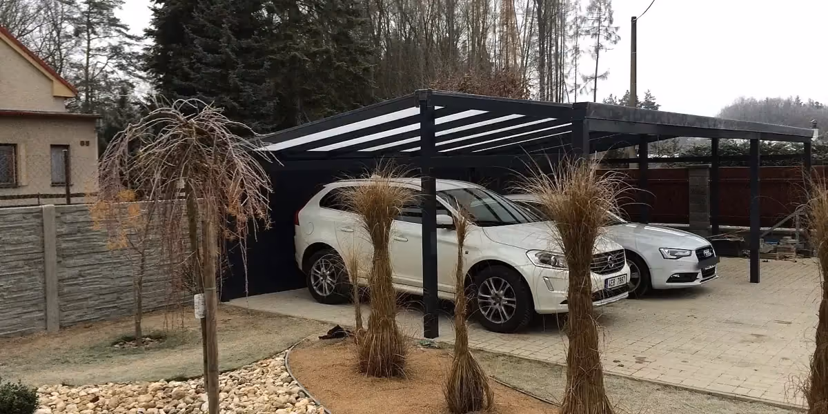 Hliníkový přístřešek na auto DELUXE
