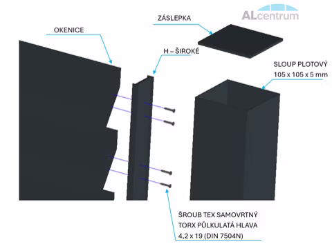 Hliníkový plot kosodélník, realizace 9