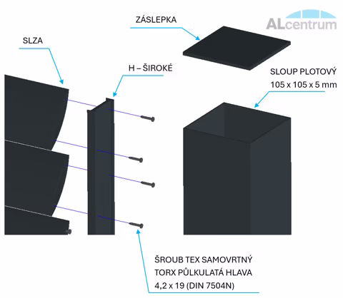 Hliníkový plot SLZA, realizace 15