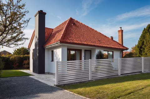 Hliníkový plot Lamela 60 od ALcentrum, realizace 42